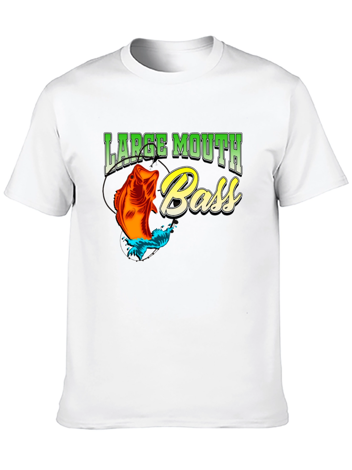 Large Mouth Bass Fishing T-Shirt - Black