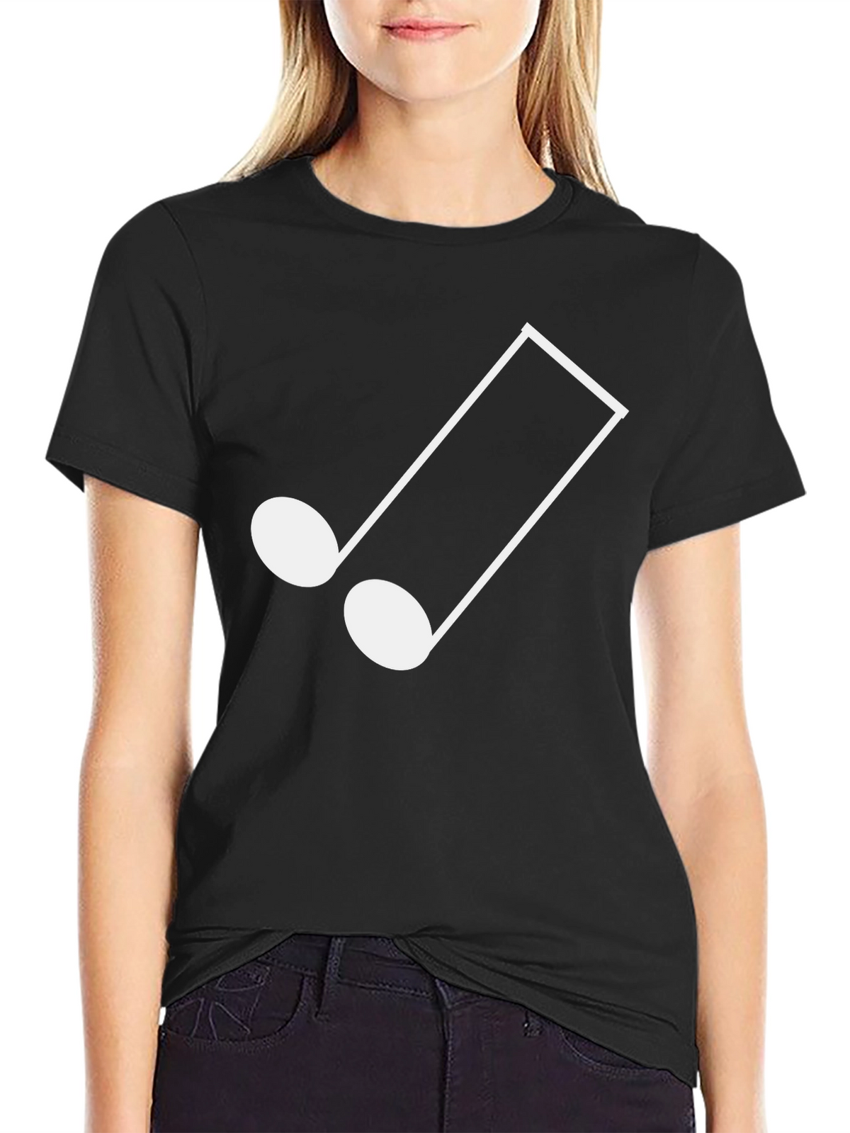 Musical Note Graphic Tee - Stylish Black T-Shirt