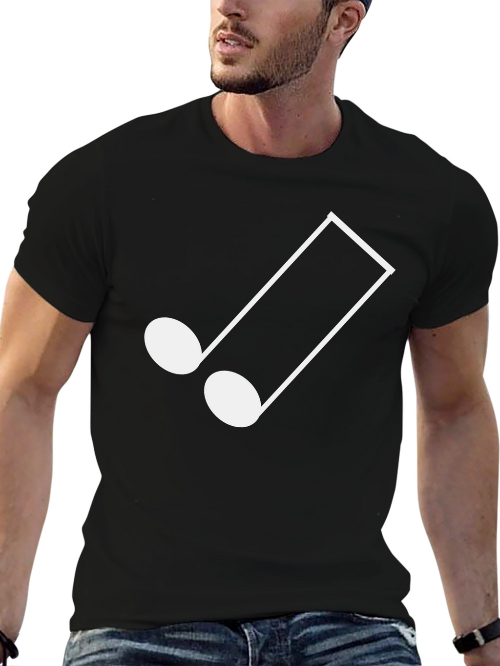 Musical Note Graphic Tee - Stylish Black T-Shirt