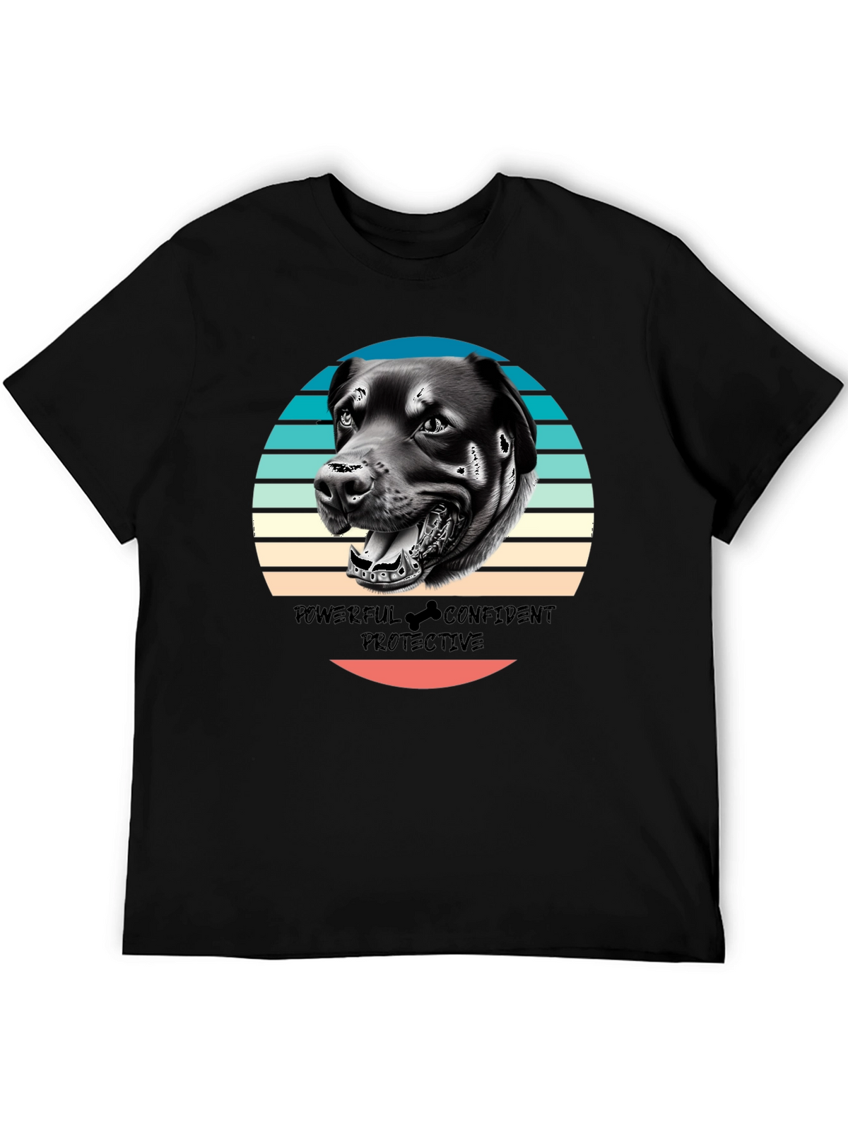 Dog Graphic Tee - Powerful Confident Protective Rottweiler T-Shirt