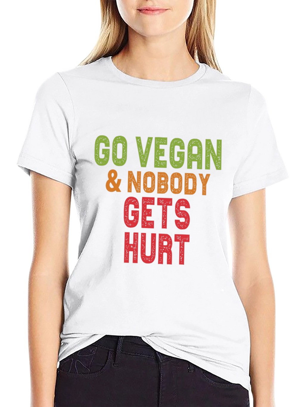 Go Vegan Nobody Gets Hurt Graphic Tee