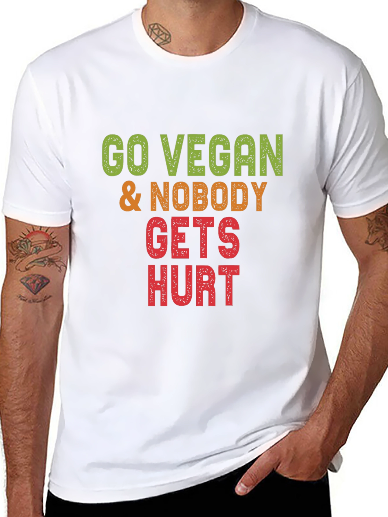 Go Vegan Nobody Gets Hurt Graphic Tee