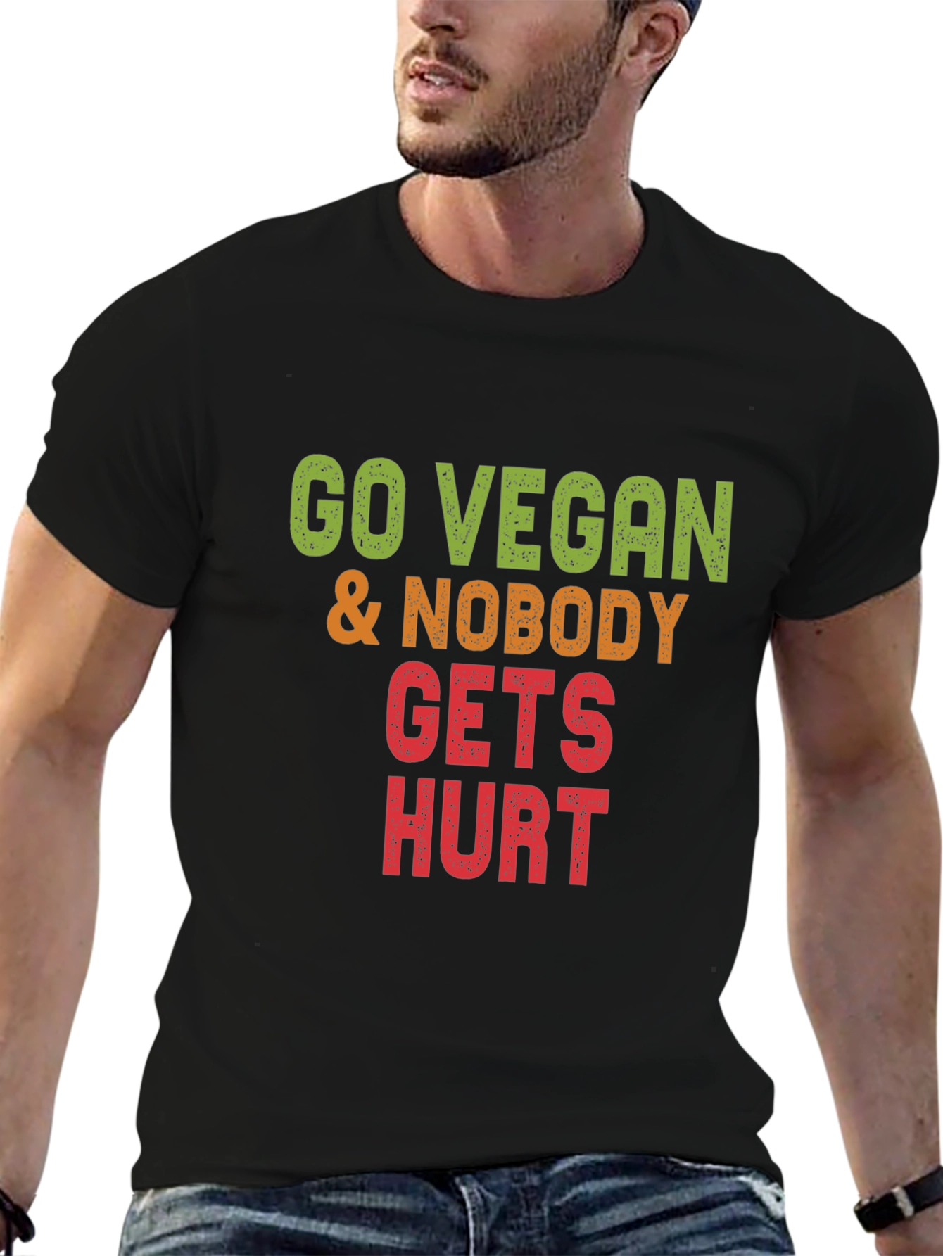 Go Vegan Nobody Gets Hurt Graphic Tee