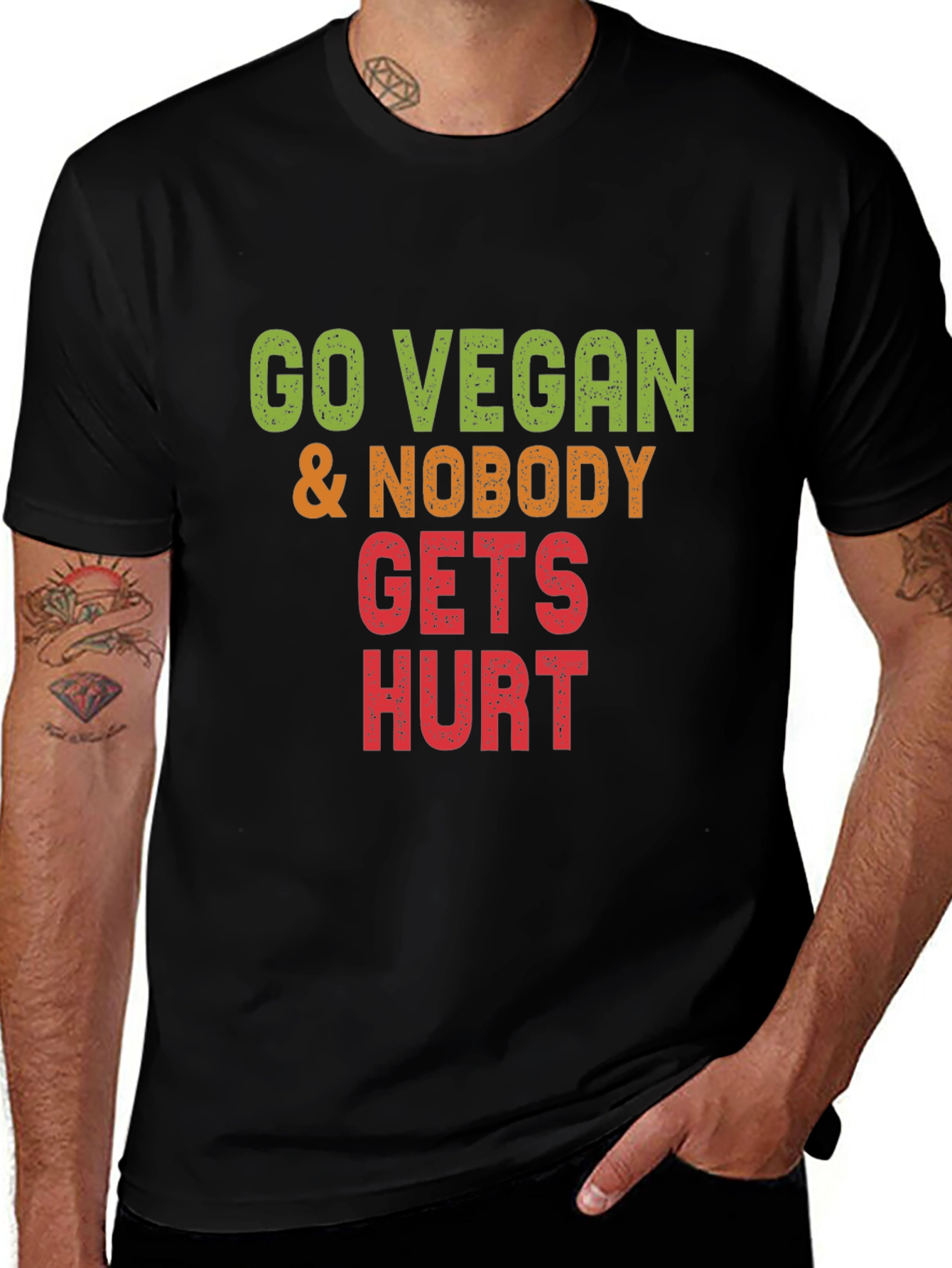 Go Vegan Nobody Gets Hurt Graphic Tee