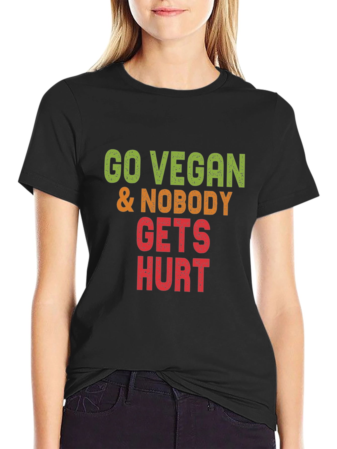 Go Vegan Nobody Gets Hurt Graphic Tee