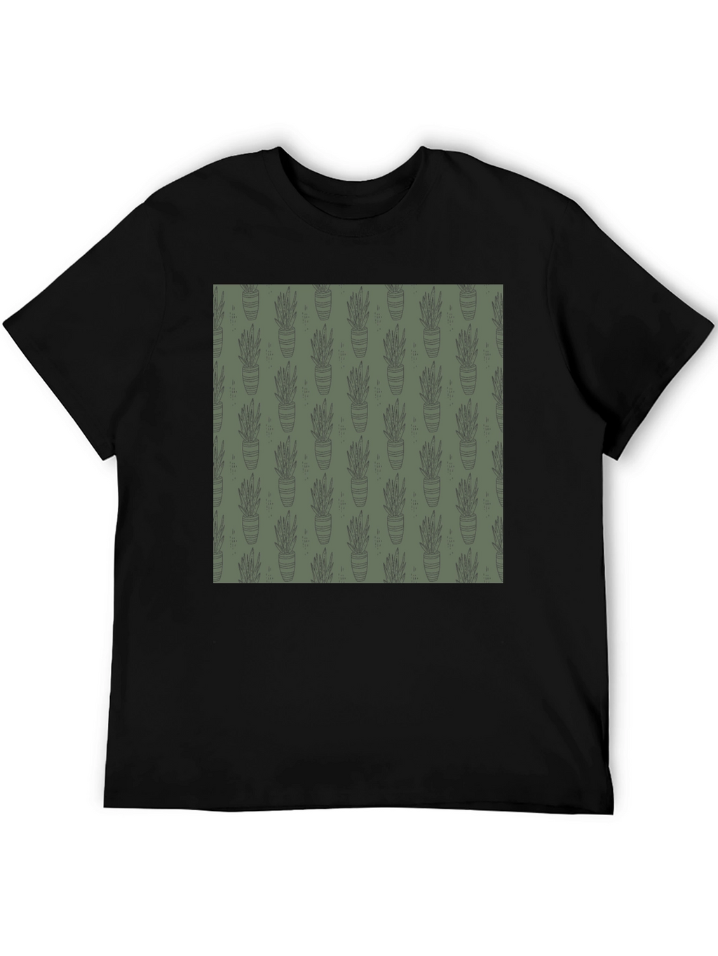 Unique Potted Plant Print T-Shirt