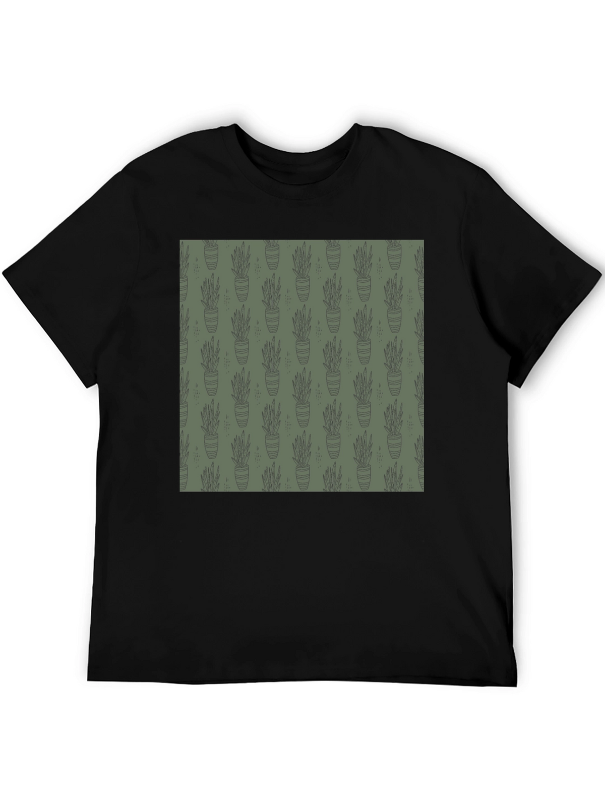 Unique Potted Plant Print T-Shirt