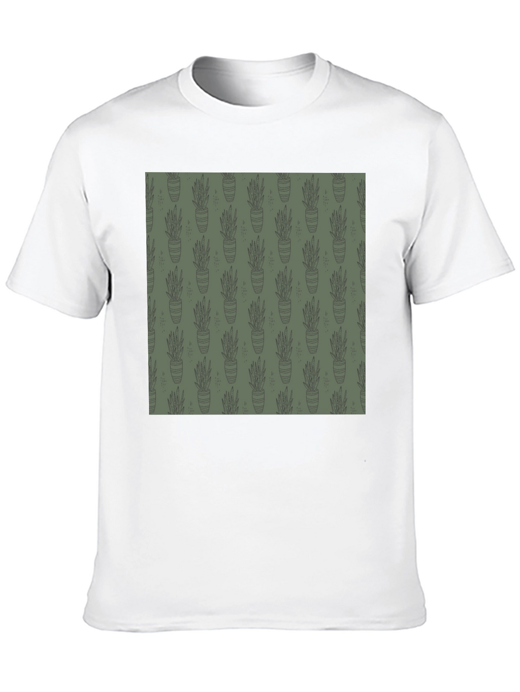 Unique Potted Plant Print T-Shirt