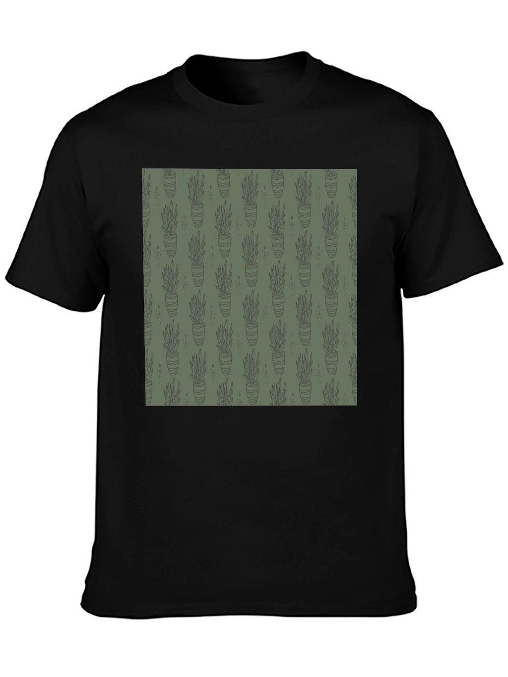 Unique Potted Plant Print T-Shirt