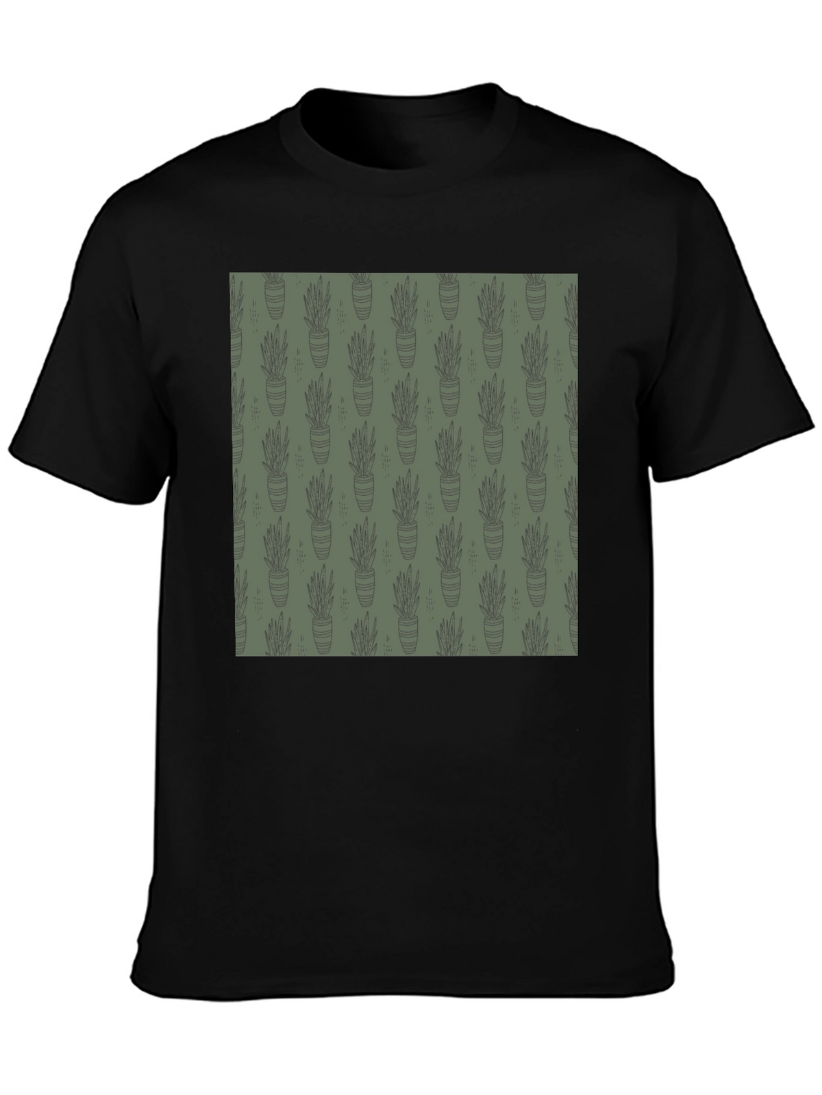 Unique Potted Plant Print T-Shirt
