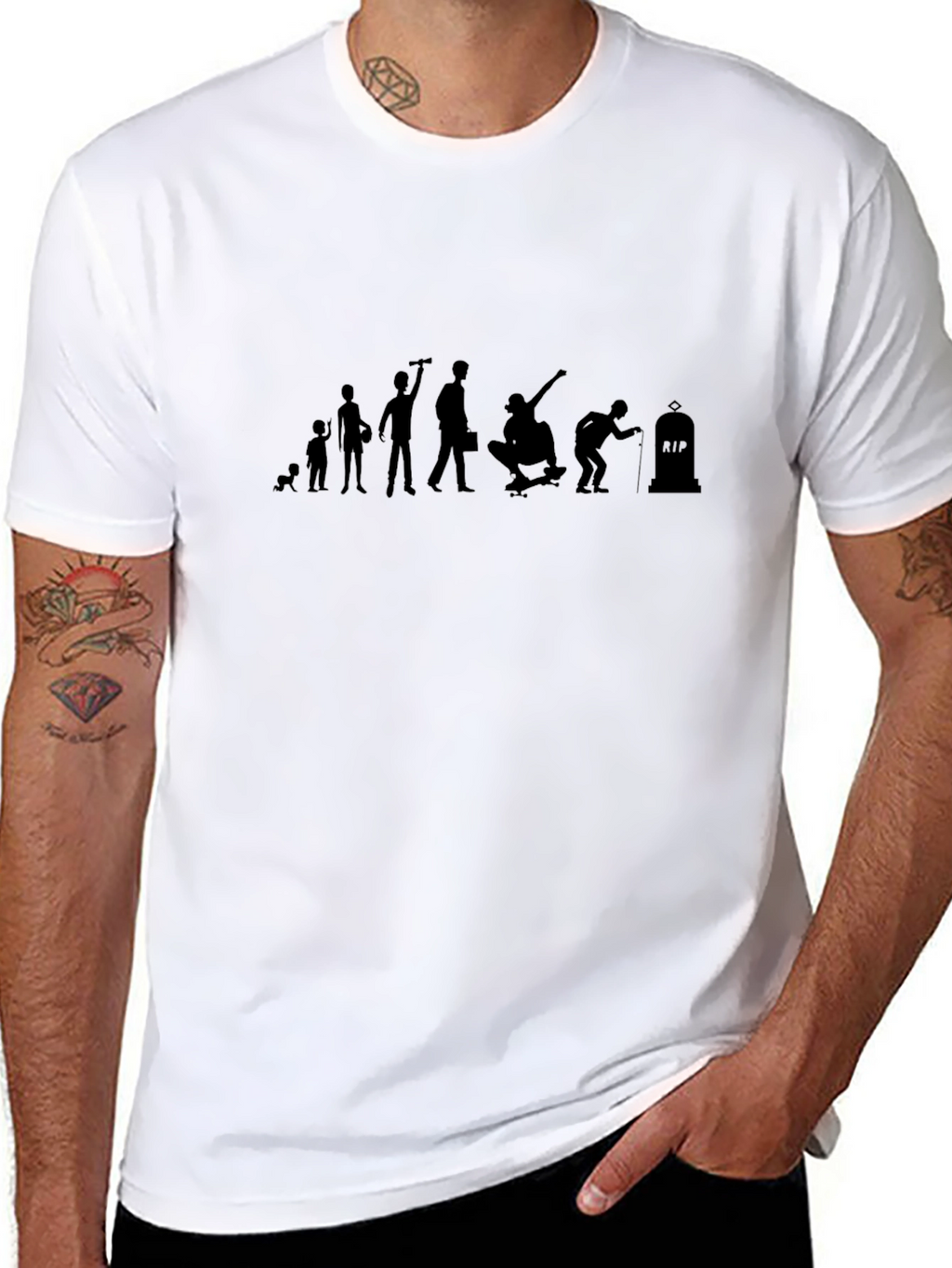 Evolution of a Skateboarder Black T-Shirt