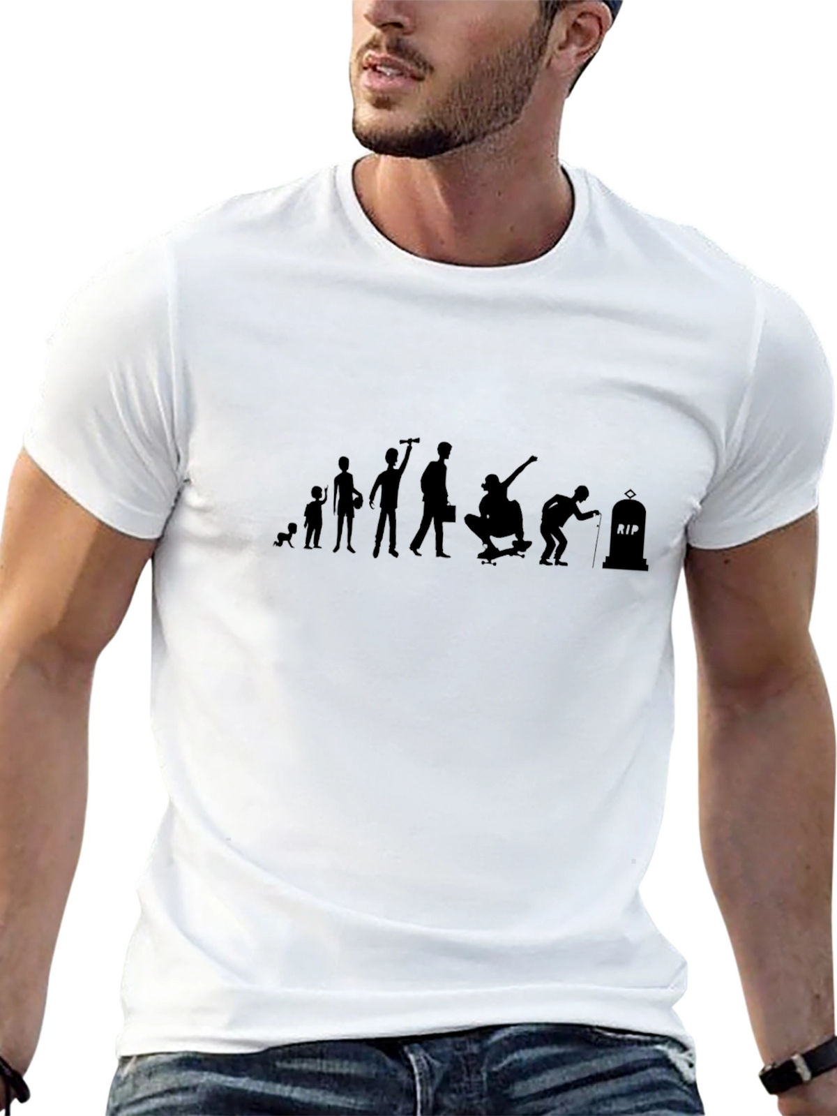 Evolution of a Skateboarder Black T-Shirt