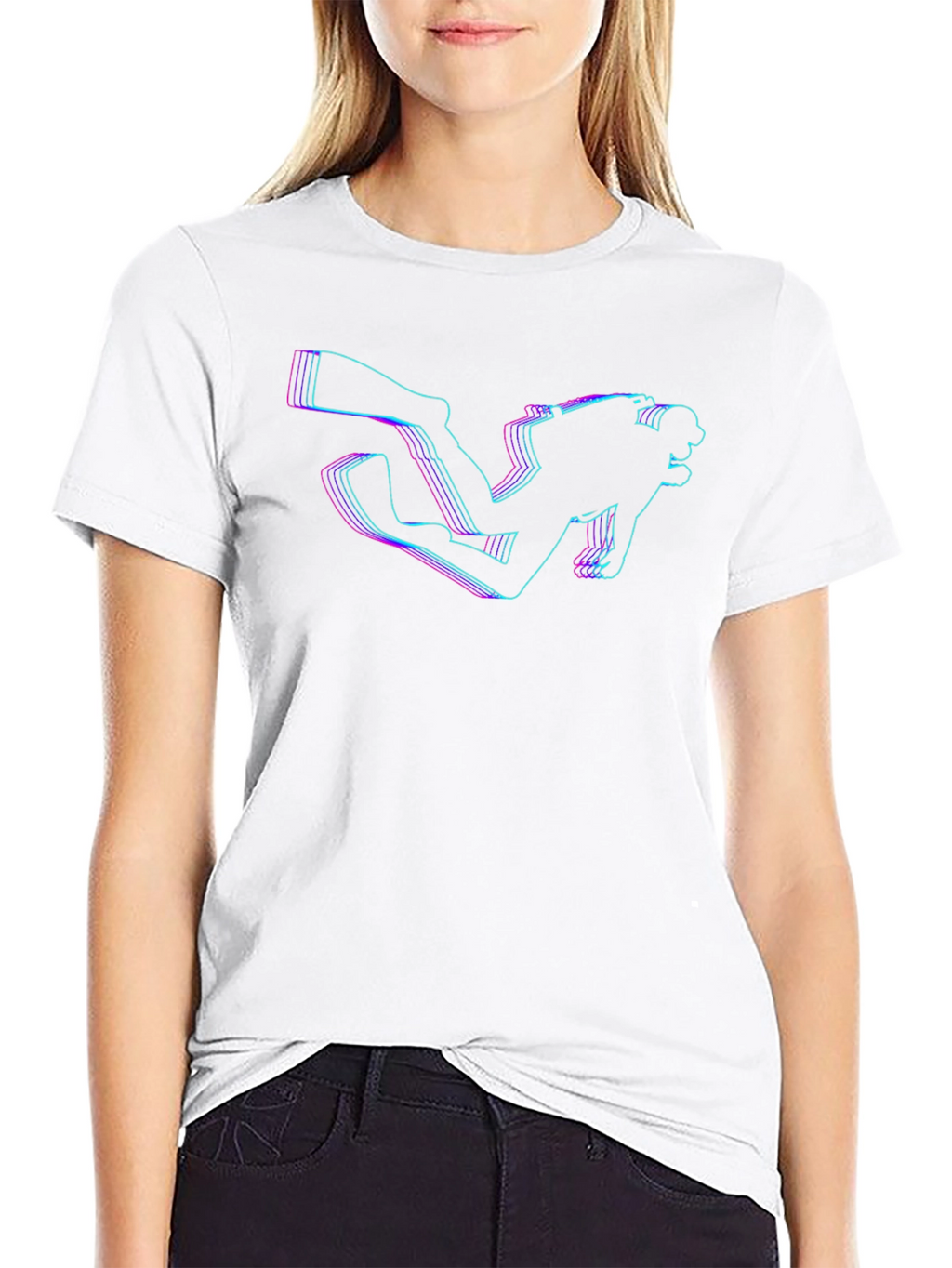 Diver Glitch Graphic T-Shirt - Premium Cotton Tee