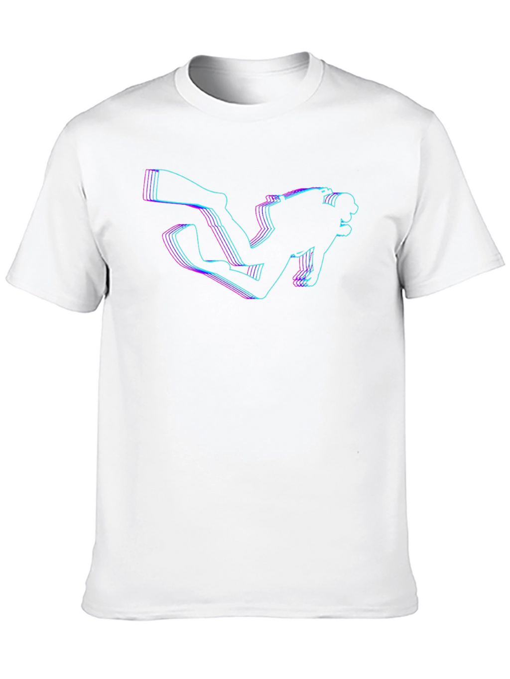Diver Glitch Graphic T-Shirt - Premium Cotton Tee
