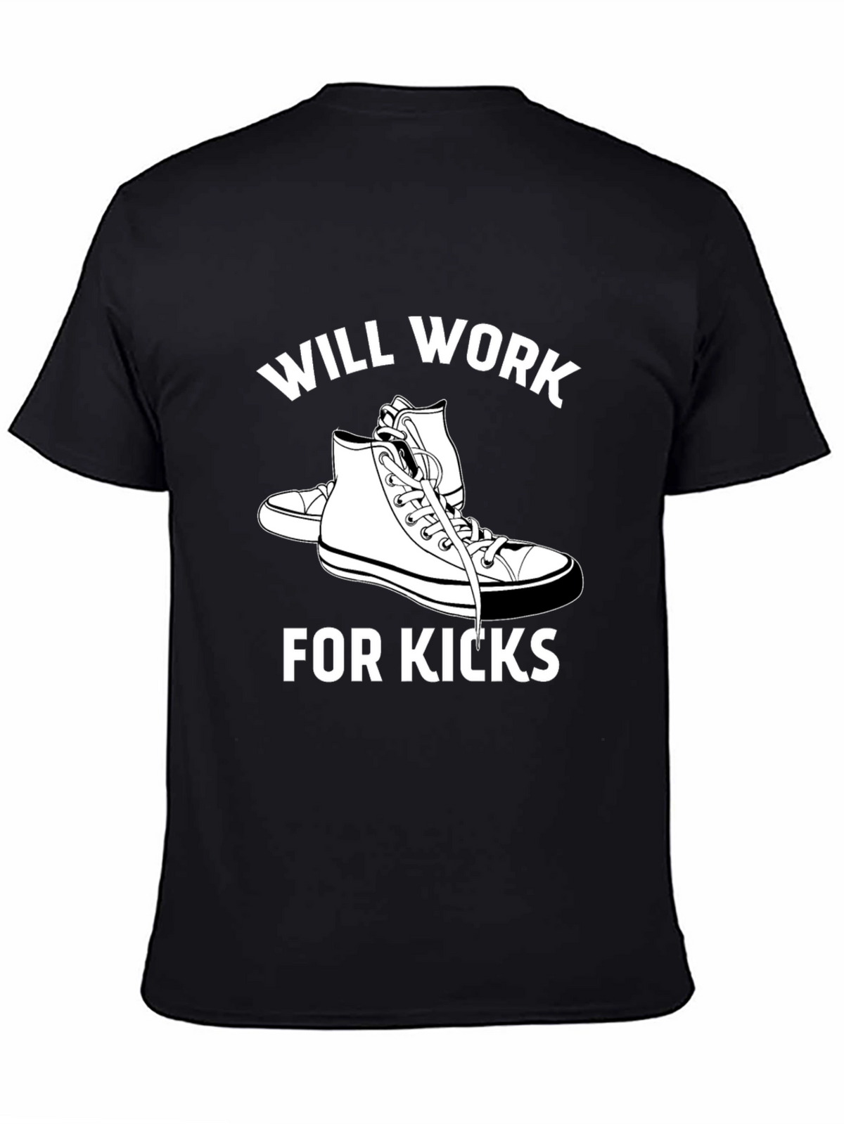 Will Work for Kicks Black Graphic Tee