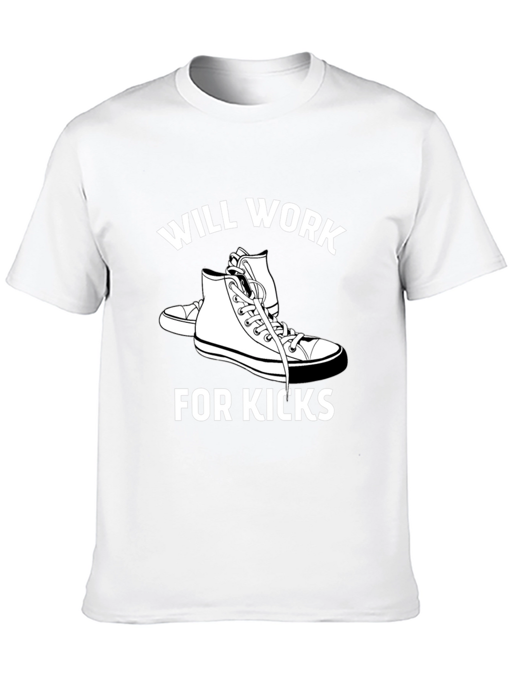Will Work for Kicks Black Graphic Tee