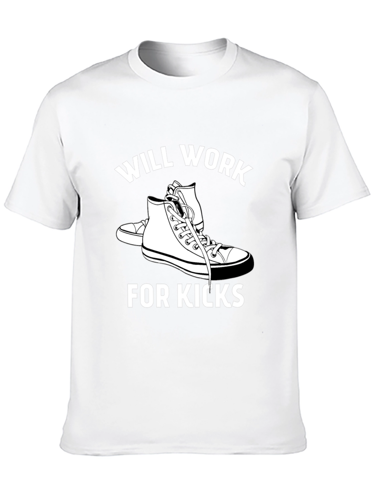 Will Work for Kicks Black Graphic Tee