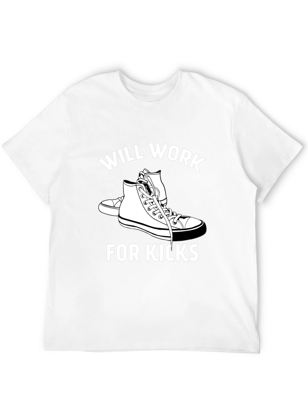Will Work for Kicks Black Graphic Tee