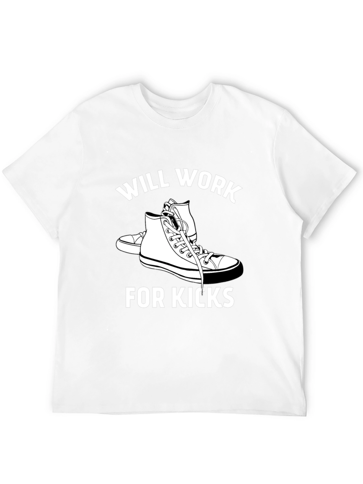 Will Work for Kicks Black Graphic Tee