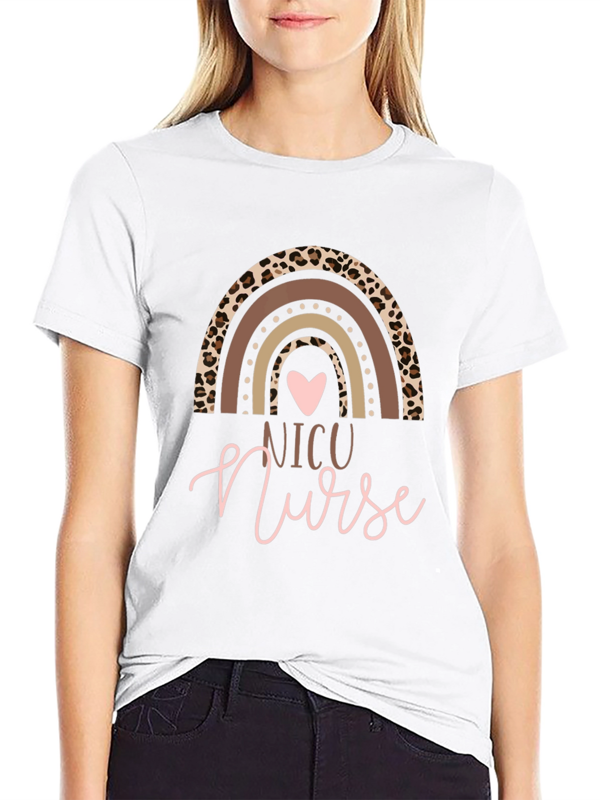 NICU Nurse Rainbow Graphic T-Shirt