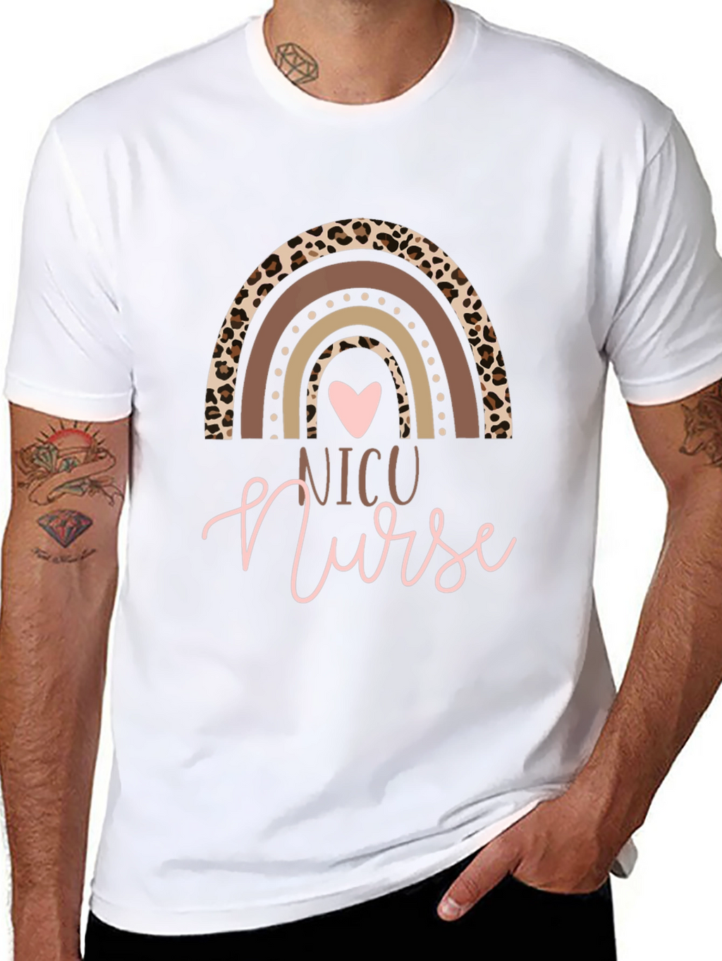 NICU Nurse Rainbow Graphic T-Shirt