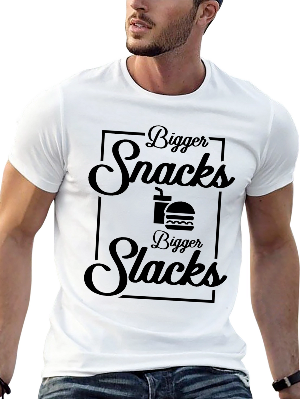 Bigger Snacks Bigger Slacks Black T-Shirt