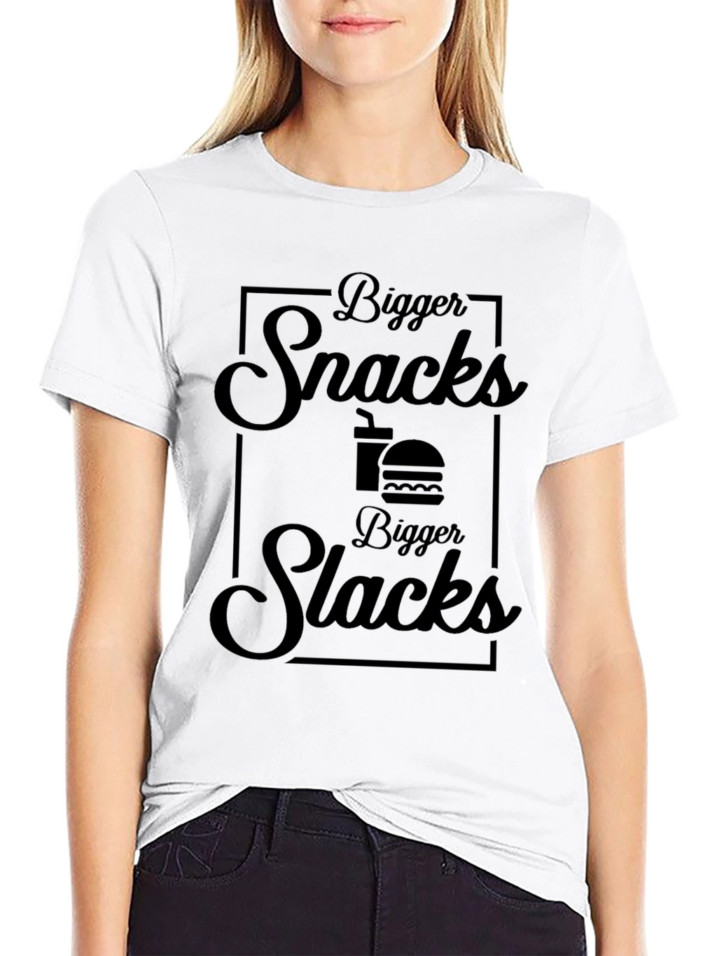 Bigger Snacks Bigger Slacks Black T-Shirt