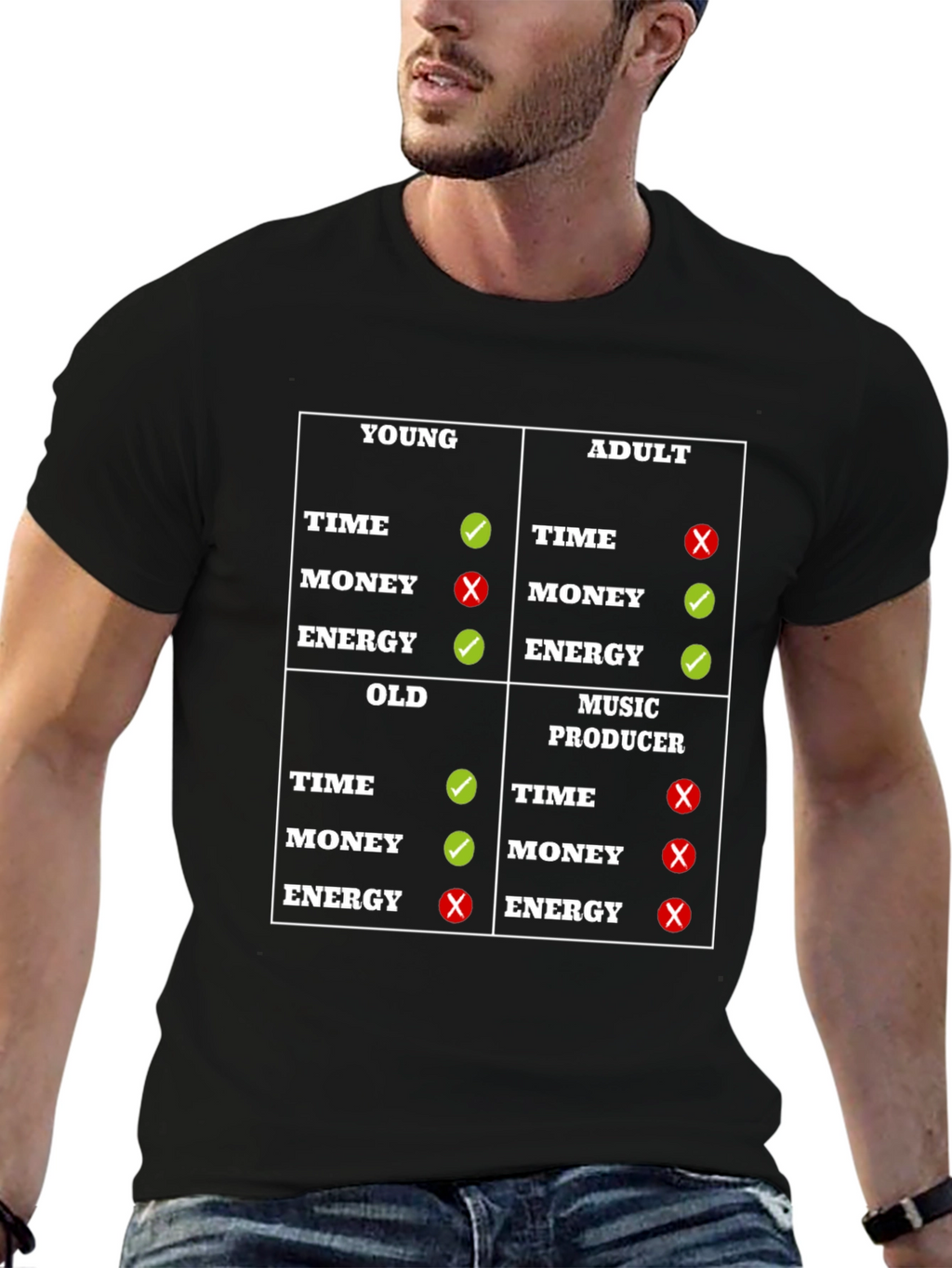 Young Adult Old Music Producer T-Shirt