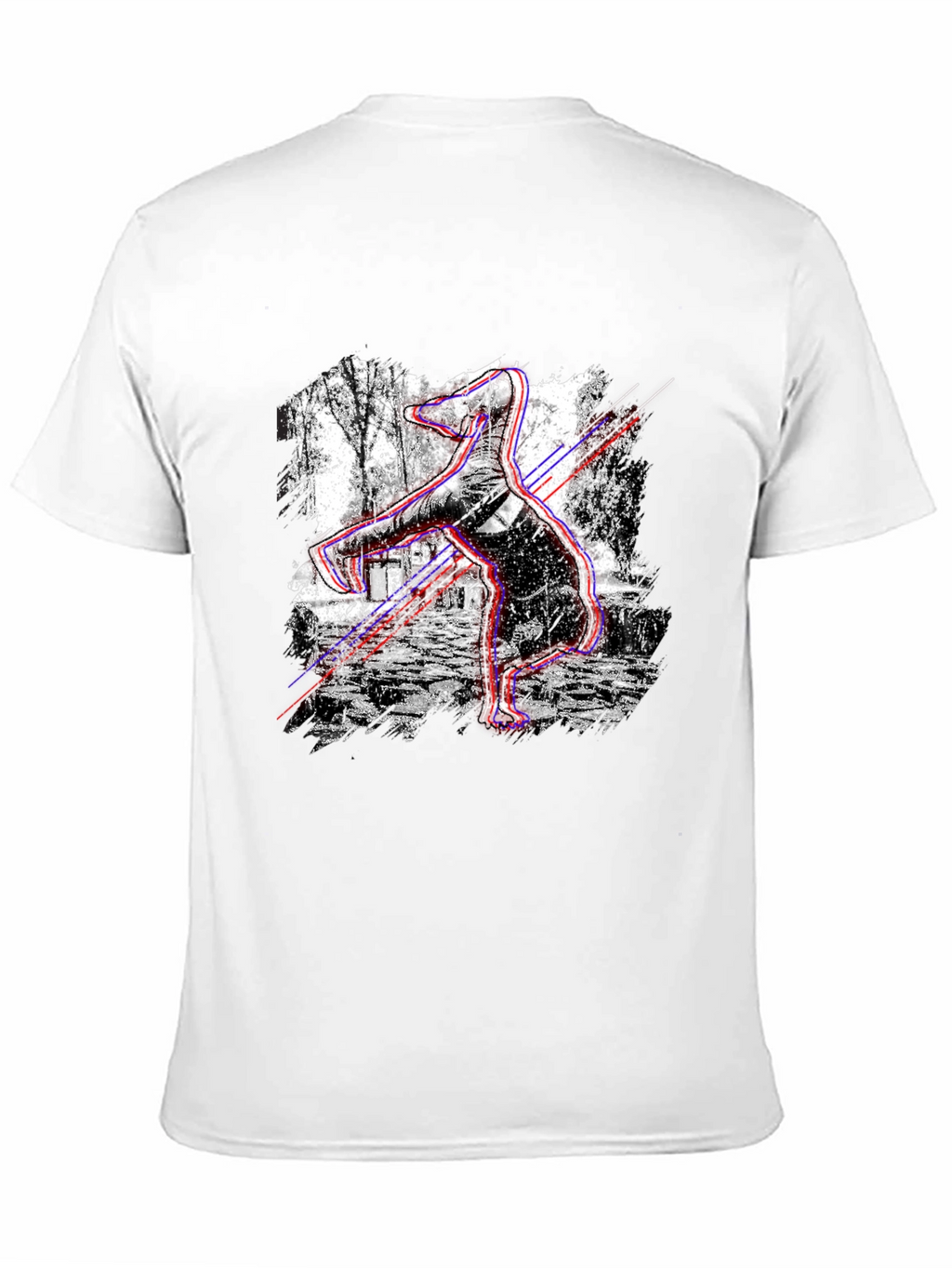Glitch Effect Breakdancing T-Shirt - Black