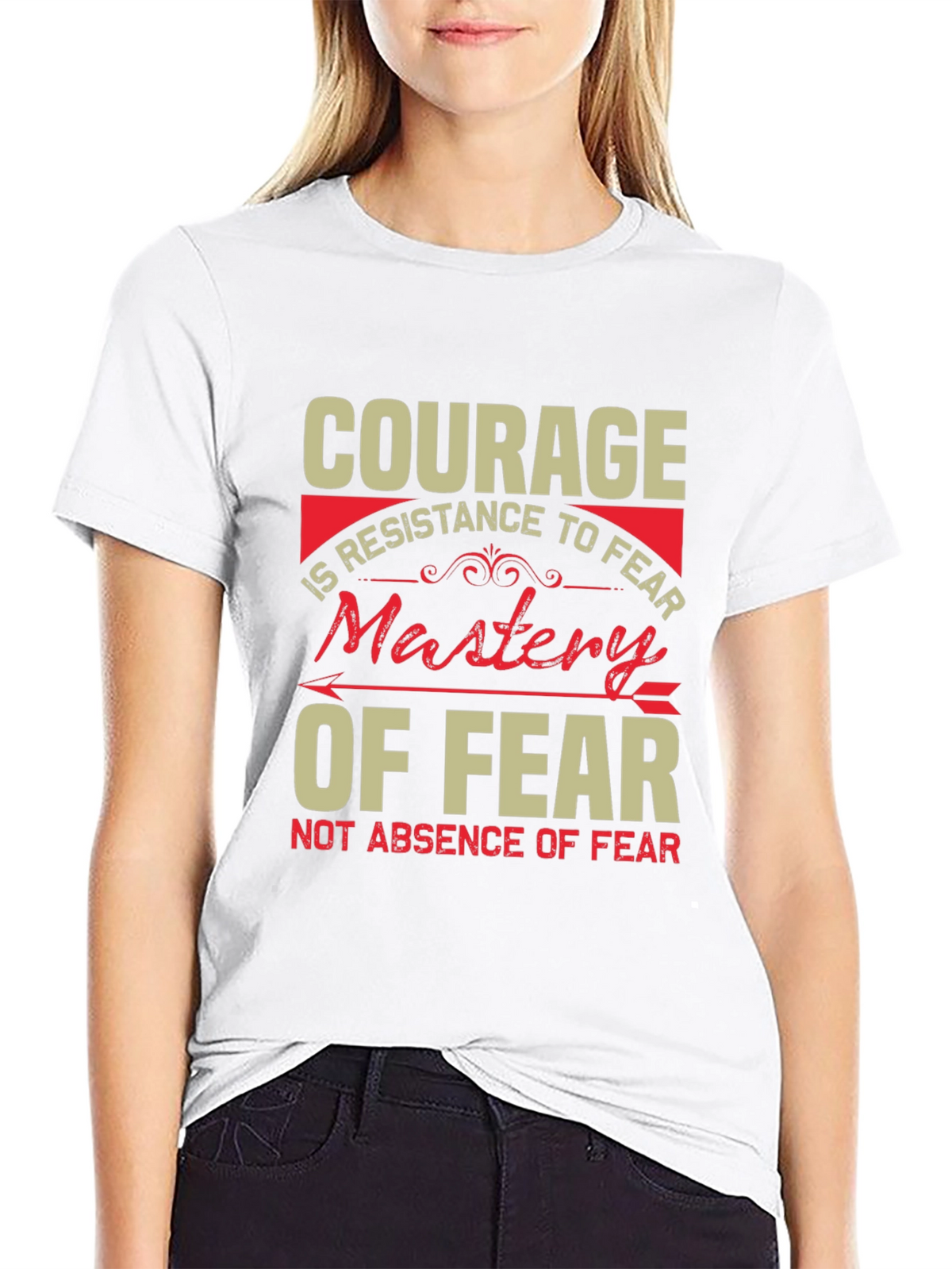 Courage Mastery of Fear Graphic Tee - Black