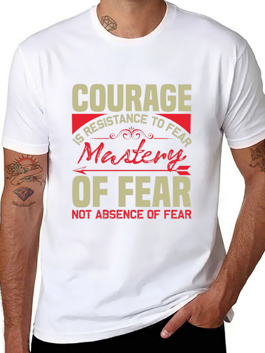 Courage Mastery of Fear Graphic Tee - Black