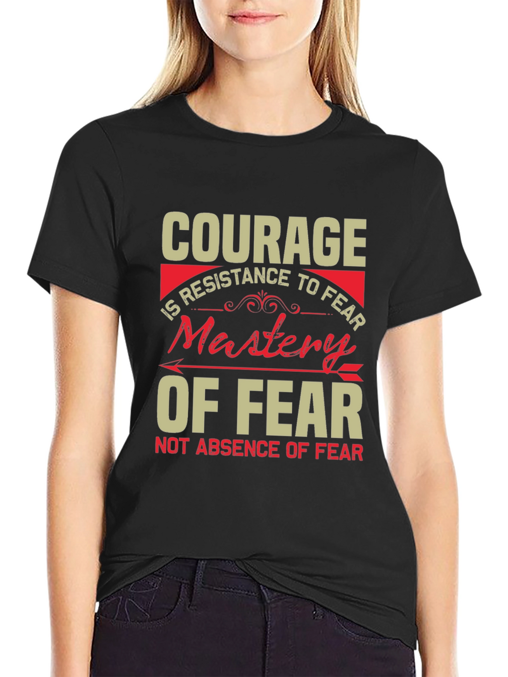 Courage Mastery of Fear Graphic Tee - Black