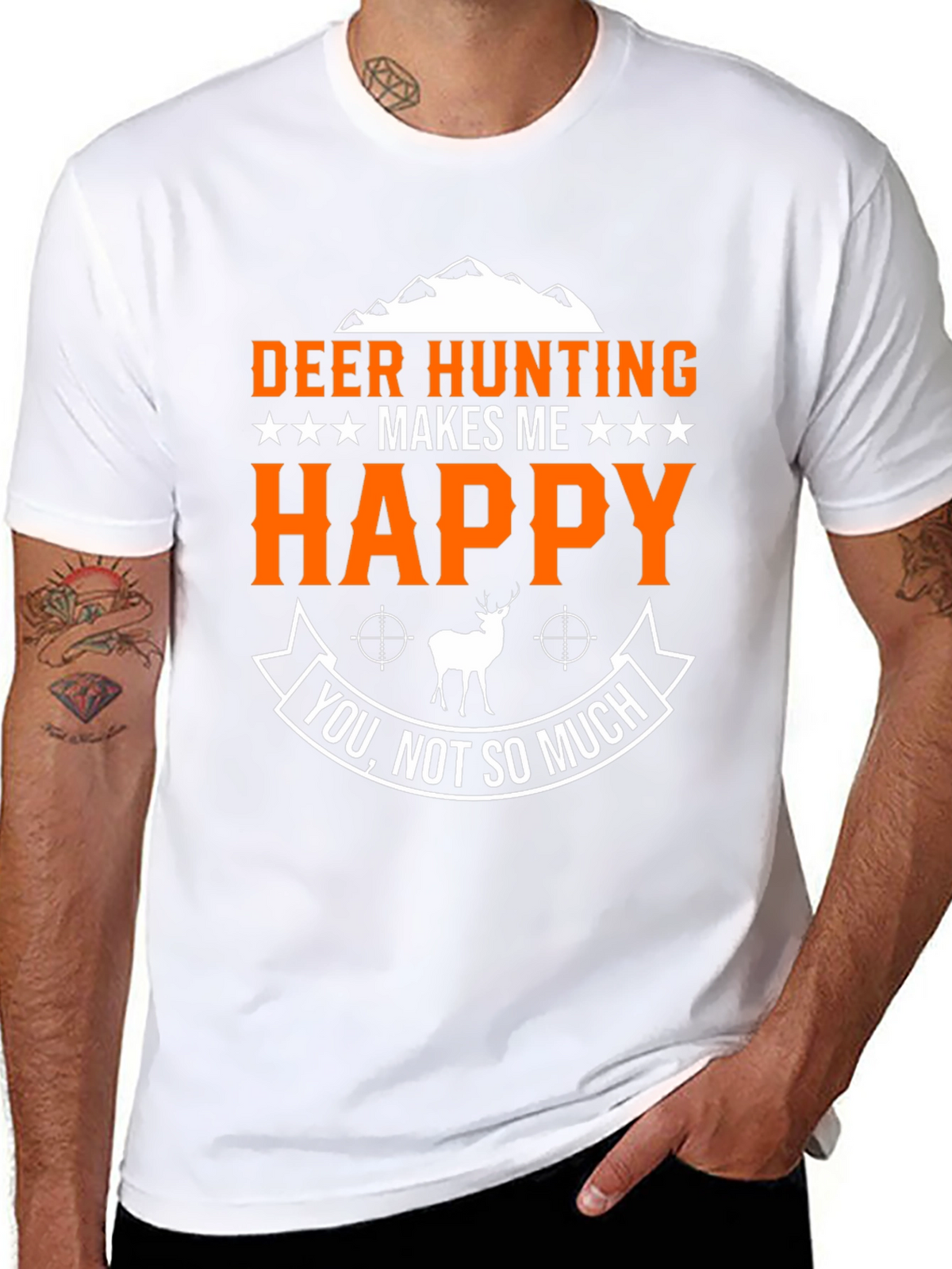 Deer Hunting Makes Me Happy Graphic T-Shirt