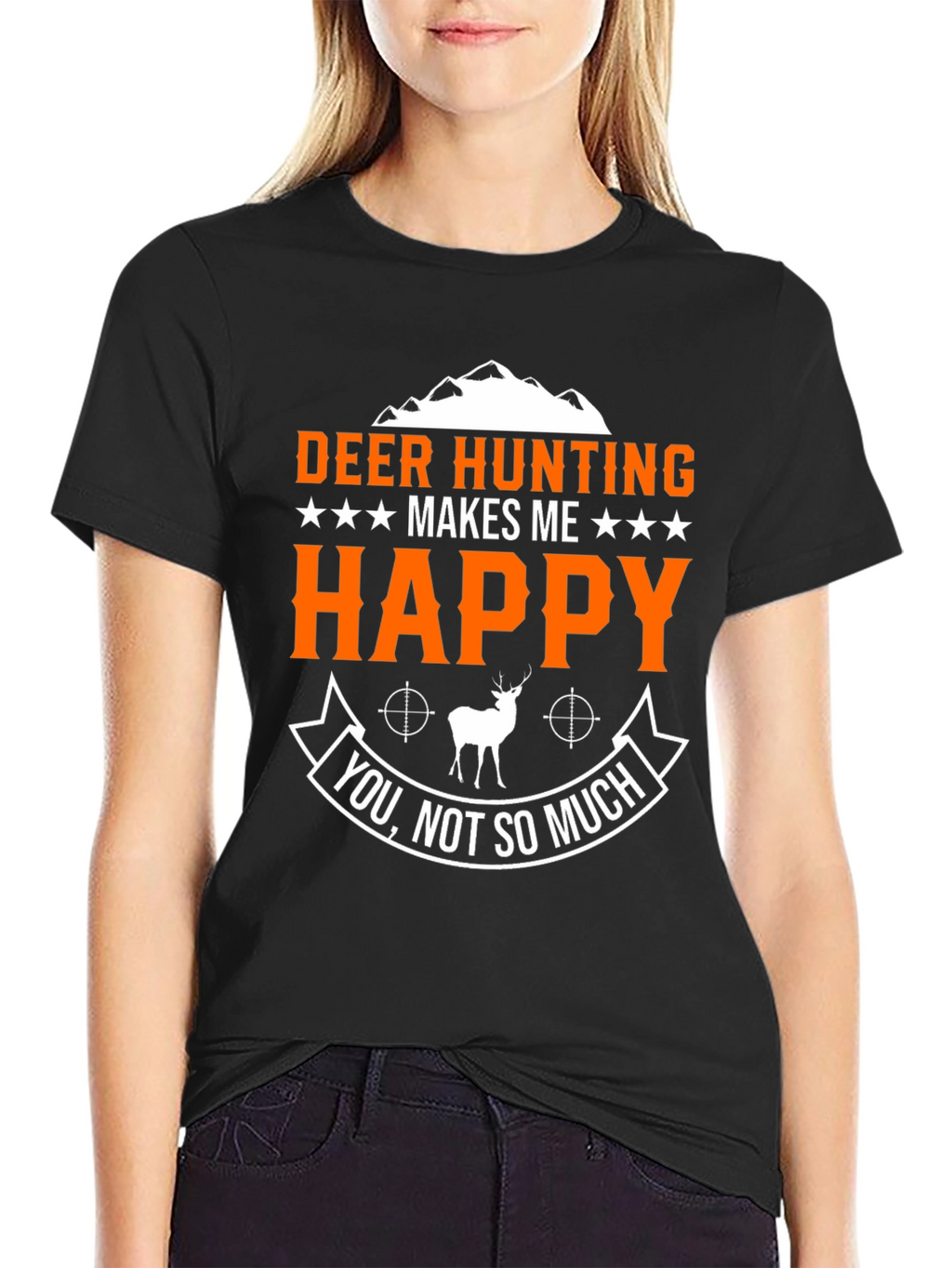 Deer Hunting Makes Me Happy Graphic T-Shirt