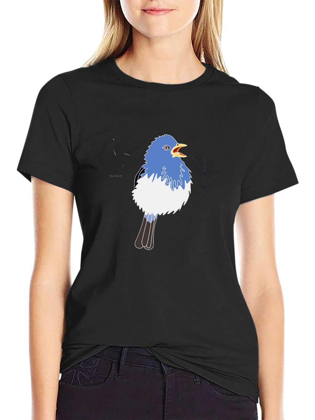 Blue Bird Graphic Black Tee
