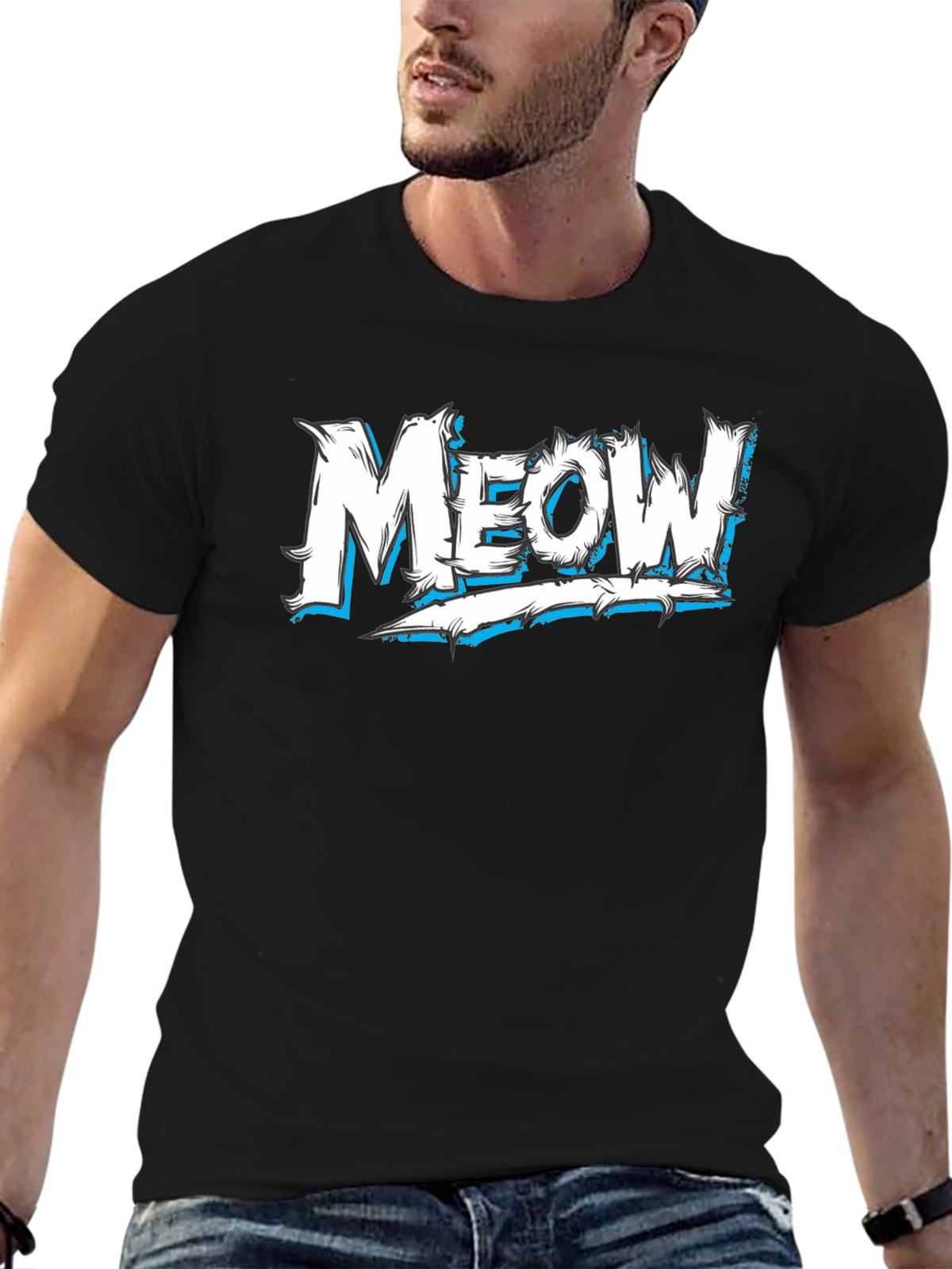 Meow! Graphic Black T-Shirt