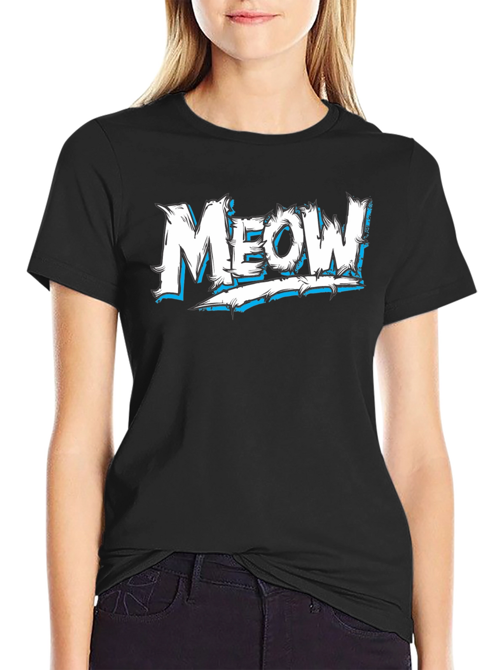 Meow! Graphic Black T-Shirt