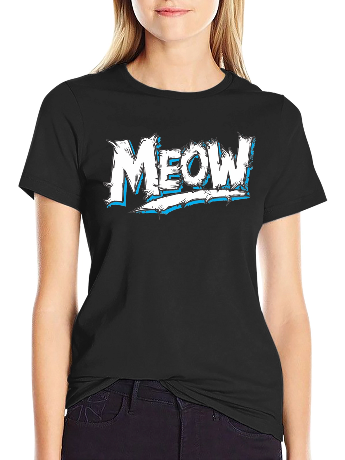 Meow! Graphic Black T-Shirt