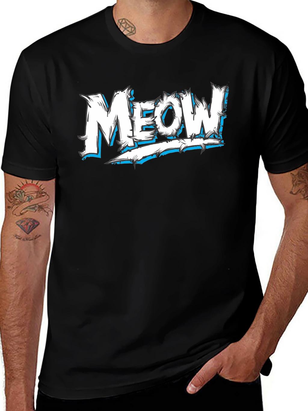 Meow! Graphic Black T-Shirt