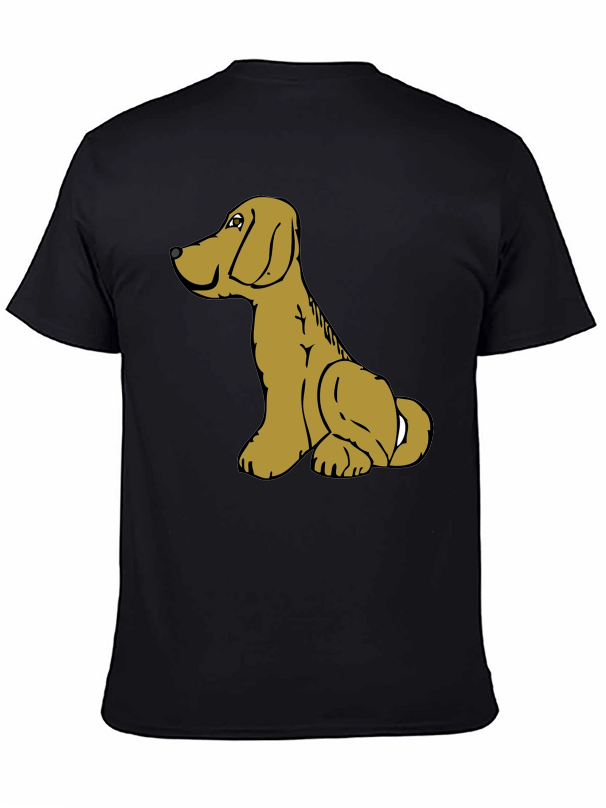 Dog Cartoon Graphic Black T-Shirt