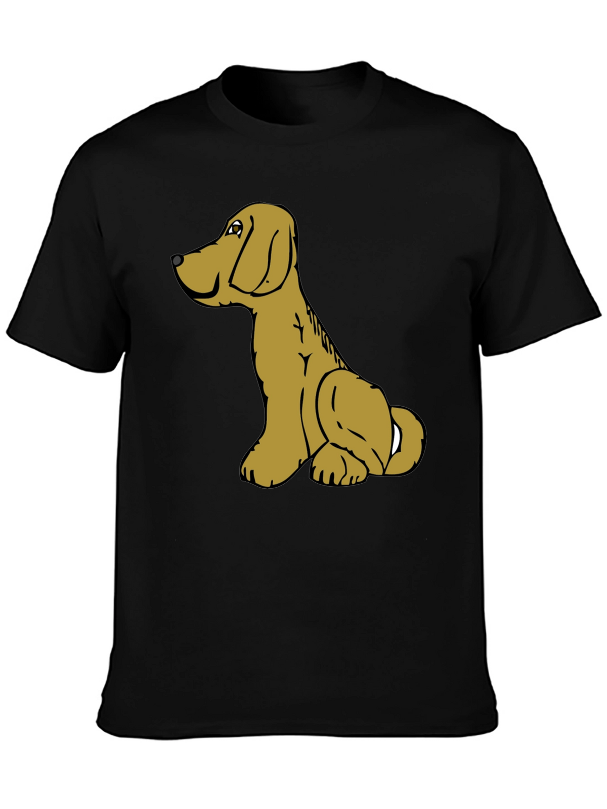 Dog Cartoon Graphic Black T-Shirt
