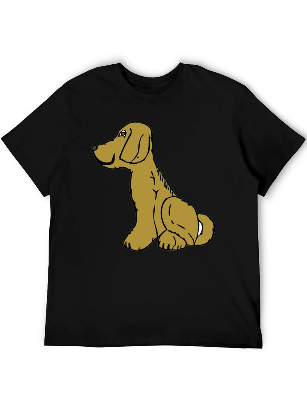 Dog Cartoon Graphic Black T-Shirt