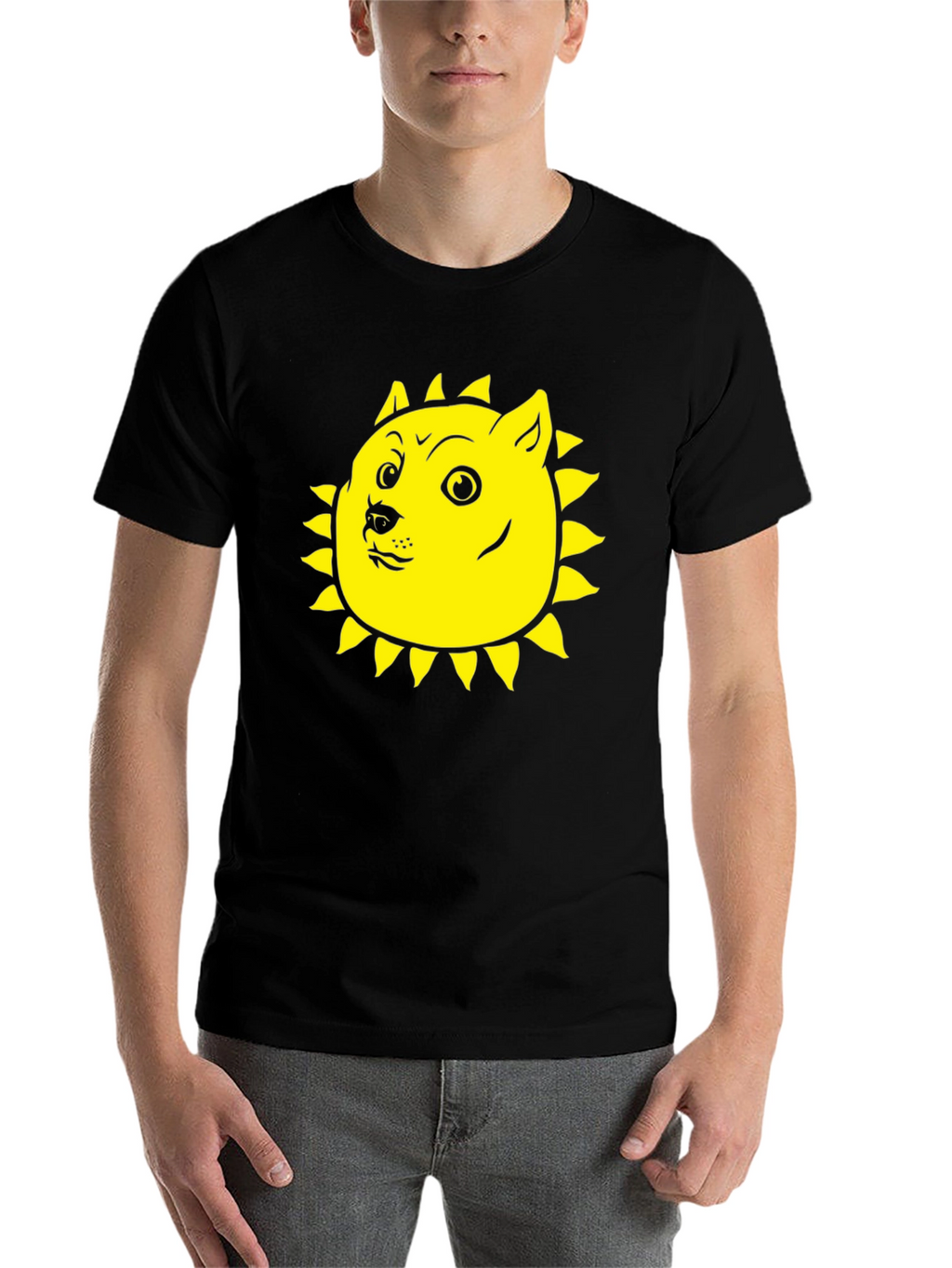 Doge Sun Black T-Shirt - Meme Apparel