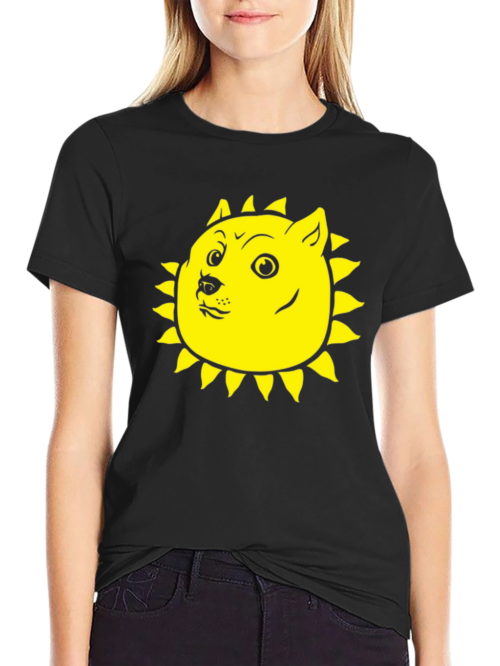 Doge Sun Black T-Shirt - Meme Apparel