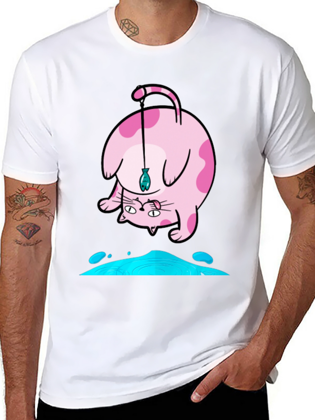 Funky Cat Fishing T-Shirt