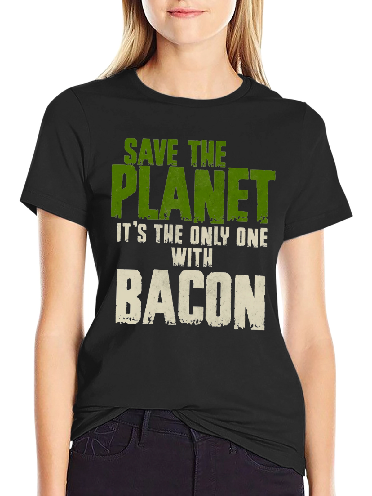 Save The Planet Bacon Graphic T-Shirt