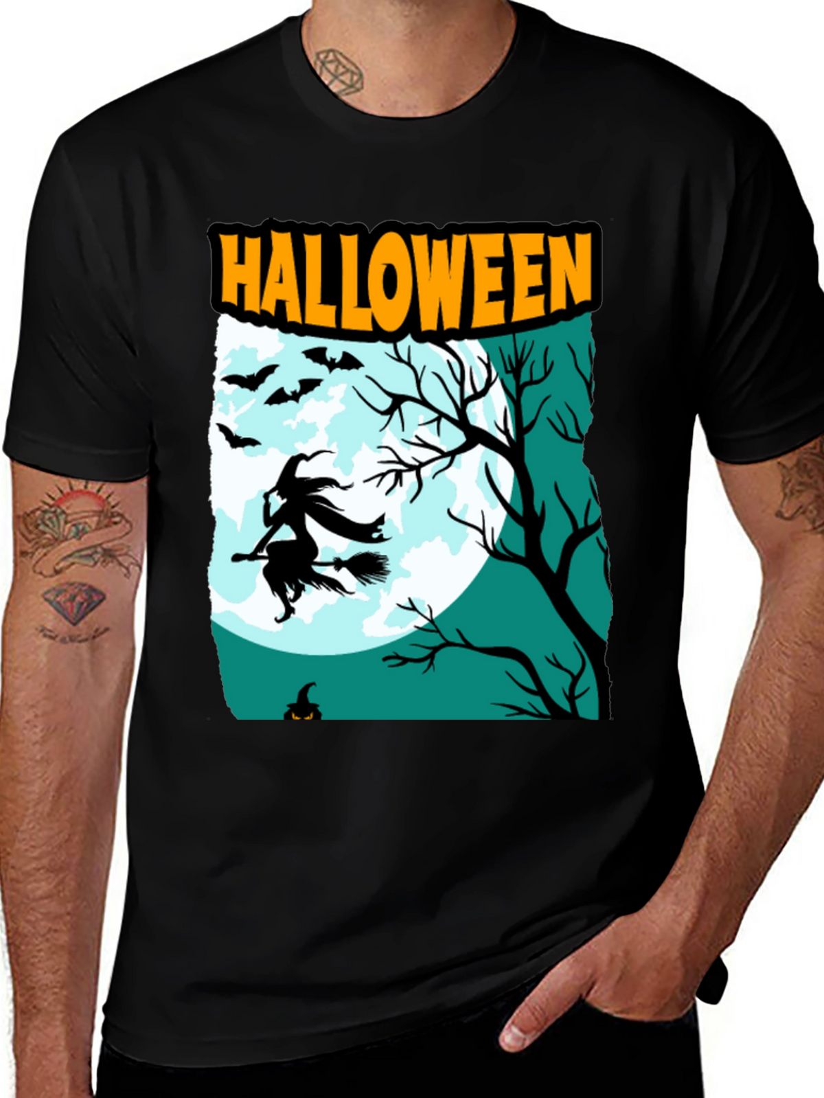 Halloween Witch Graphic T-Shirt