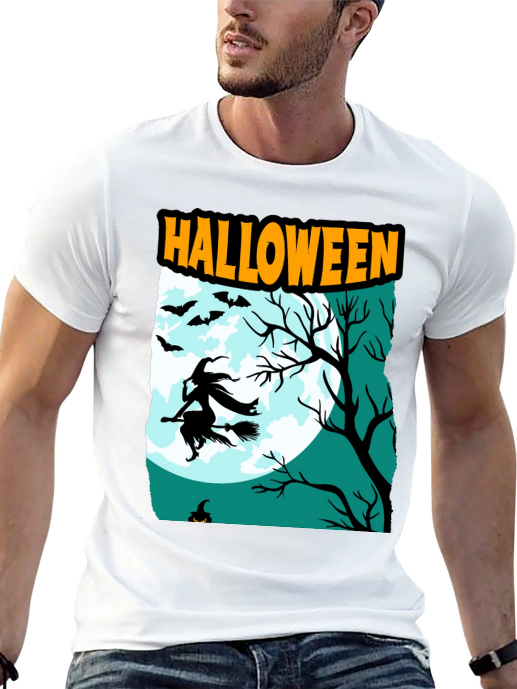 Halloween Witch Graphic T-Shirt