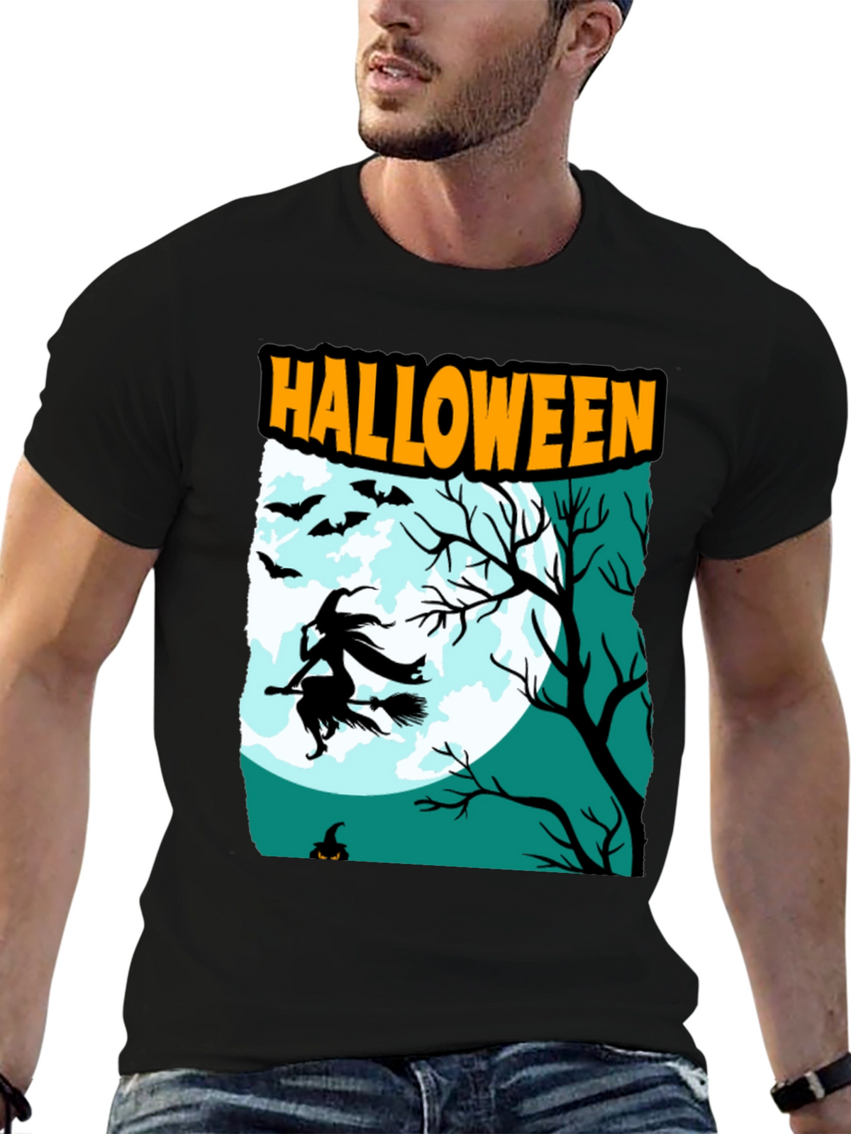 Halloween Witch Graphic T-Shirt