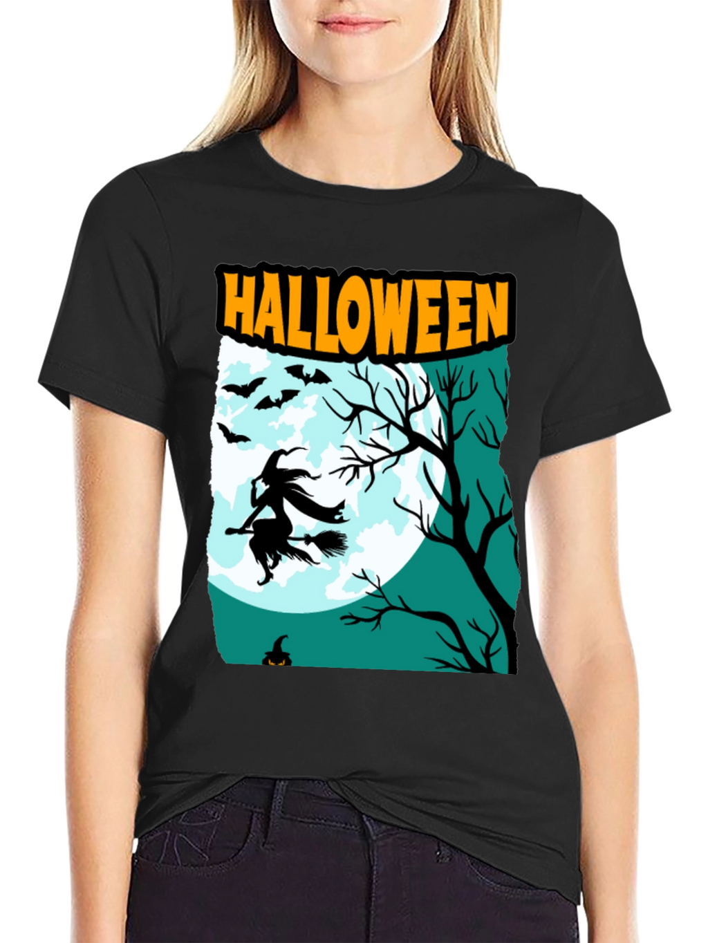 Halloween Witch Graphic T-Shirt
